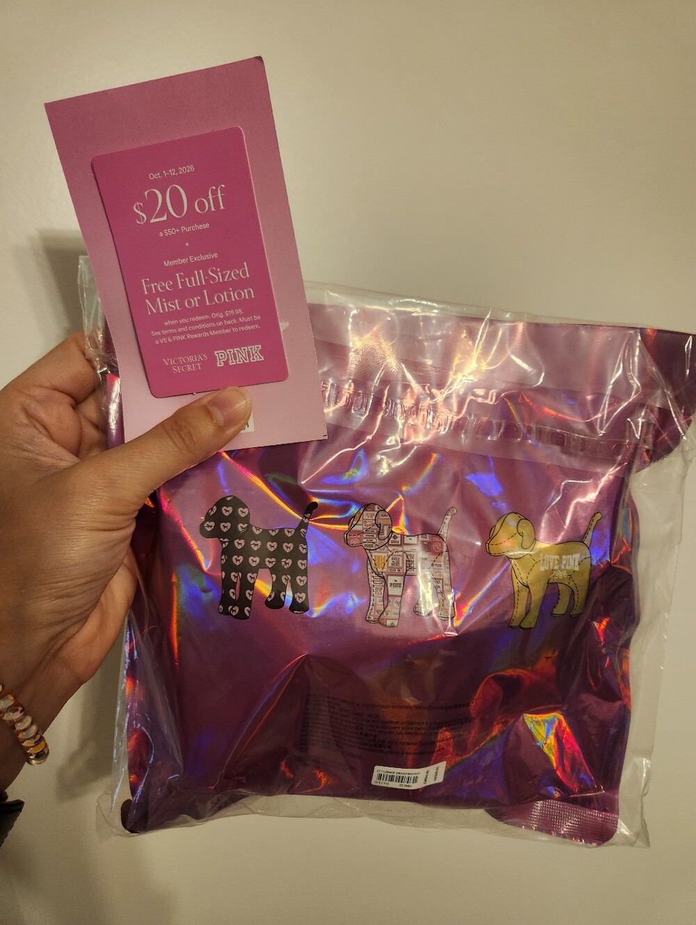 Victoria'a Secret Nwt Mystery Pink Froday Mini Dog AND $20 Off Coupon